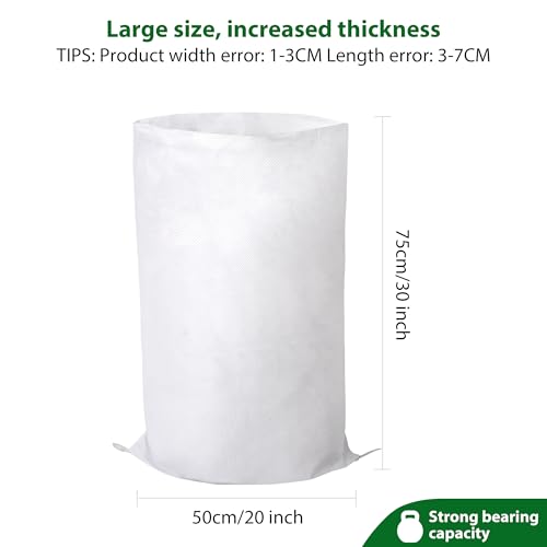 12X Heavy Duty Woven Sand Bags, 20"x30" Empty Sacks