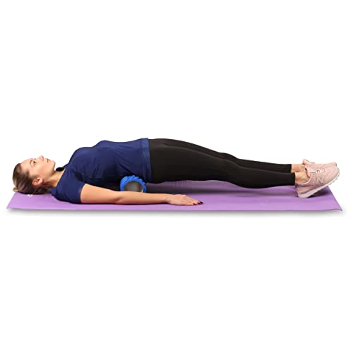 DRUNA Foam Roller for Muscle Massage, Pilates & Yoga 13"x5.5" Medium Firm PVC Foam Roller for Deep Tissue Massage, Recovery & Flexibility (Blue)