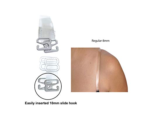 DIVA'S Clear Bra Straps Adjustable Multiple Sizes - size: 6mm Width - 2 Pairs