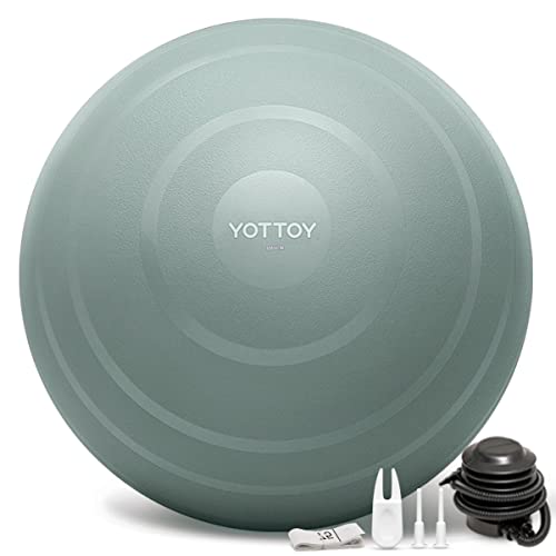 YOTTOY Anti-Burst Exercise Ball for Working Out, Yoga & Pregnancy, Extra Thick Workout Ball for Physical Therapy & Fitness - color: green, size: 30IN/68-75cm