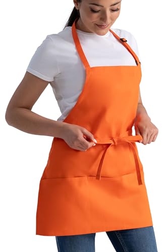 Chef Works Unisex Three Pocket Apron - color: Tangerine