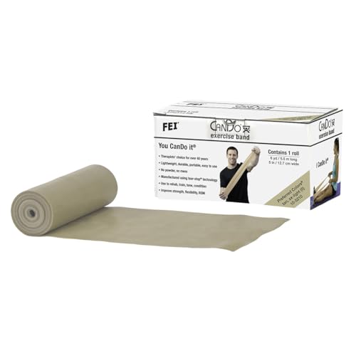 CanDo Low Powder Exercise Band, 6 yard Roll, Tan: XX-Light - color: Tan: XX-Light, size: 6 yard roll