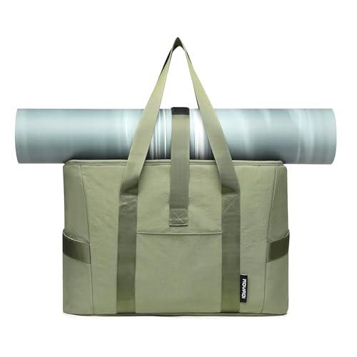 MOYAQI Gym Bag for Women with Zipper, Nurse Work Tote with Compartments, Womens Beach Yoga Bag for Sport, Travel - color: Green