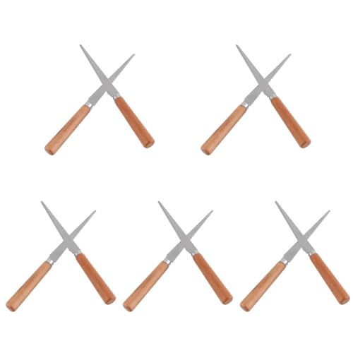 Fettling Sculpture Carpenter for Polymer Smoothing: 10pcs Wood Handles Steel Tool Shaping with Art Blade Ceramic Wooden Handle Sculpting Pottery Clay Sculpting DIY Craft