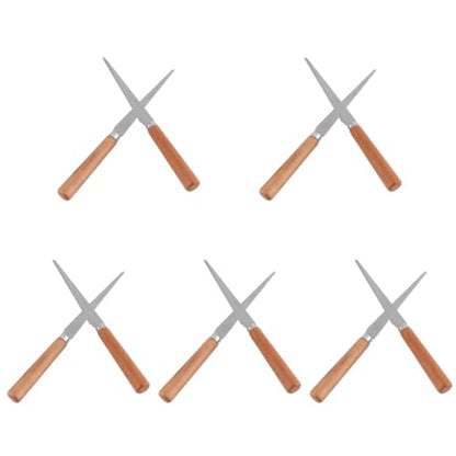 Fettling Sculpture Carpenter for Polymer Smoothing: 10pcs Wood Handles Steel Tool Shaping with Art Blade Ceramic Wooden Handle Sculpting Pottery Clay Sculpting DIY Craft