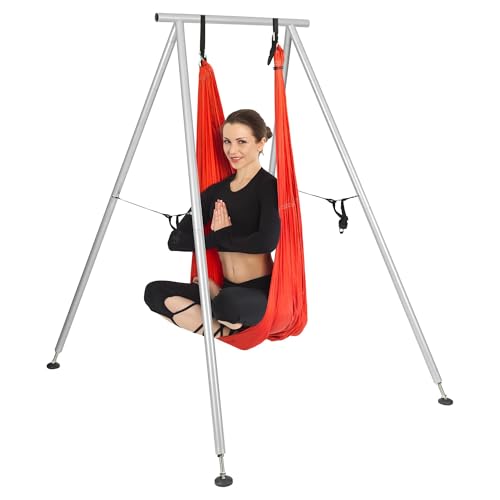 HECASA 8.1 FT Aerial Yoga Stand 550lbs Max Capacity for Indoor and Outdoor Fitness Bodybuilding Height Adjustable for Yoga Frame - size: 9.6FT Height
