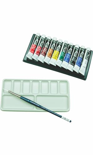 Grumbacher Academy Watercolor Paint, 7.5ml/0.25 oz. Tube, 10-Color Set - color: 10-color Set