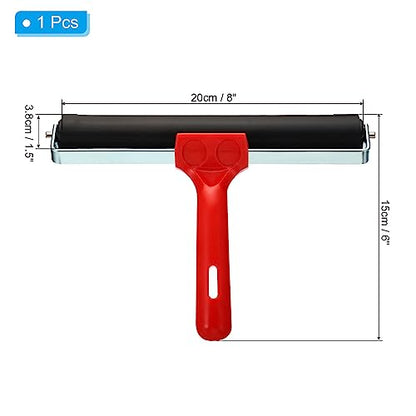 PATIKIL 8 Inch Rubber Roller Brayer, Anti Skid Hard Rubber Roller Tools for Wallpaper Art Craft Printing Printmaking Ink Stamping Tape Construction - size: 8 Inch