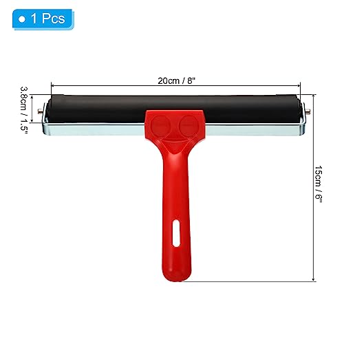 PATIKIL 8 Inch Rubber Roller Brayer, Anti Skid Hard Rubber Roller Tools for Wallpaper Art Craft Printing Printmaking Ink Stamping Tape Construction - size: 8 Inch