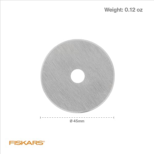 Fiskars 45mm Rotary Blades (5 Pack) - Rotary Cutter Blade Replacement - Crafts, Sewing, and Quilting Projects - Grey - size: 45mm, style: 5 Pack - Standard