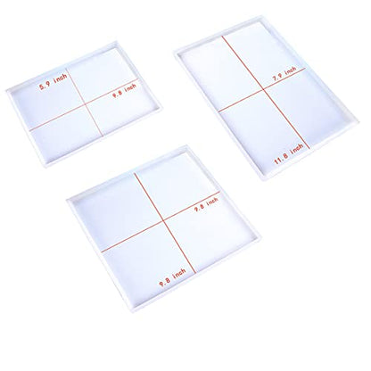 Extra Large Rectangle Resin Mold Kit, 3 PCS Silicone Tray Molds for Making Faux Agate Tray, Serving Board, Coaster, Include Big 12x8in, Square 10in, 10x6in Rectangle - color: 3Pack(Rectangle12"+Rectangle10"+1 Square10")