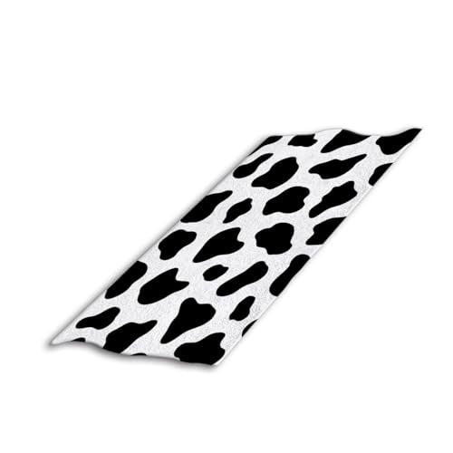 Cute White Cow Beach Towel Farm Cow Skin Black Spots Face Towels Suit Travel Sports Pool Swimming Bath Camping Spa Gym Yoga,15x30 Inch - color: White Cow