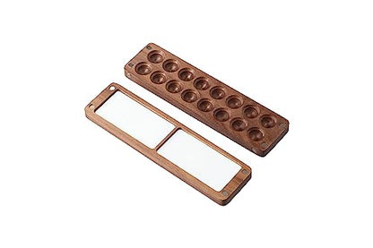Leadigol Wooden Mini Travel Paint Palette, Watercolor Painting Box, Painting Paint Saver Mixing Tray, Wooden Colour Mixing Palette Box, Artist Travel Sketch Painting Box