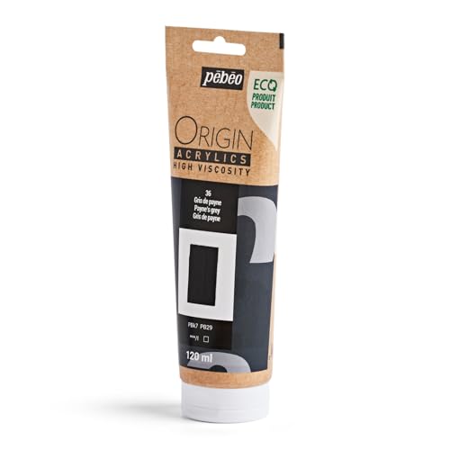 PEBEO Origin Acrylics 120ml Matte Acrylic Paint, Payne's Grey | Blue-leaning deep grey for skies and soft shadows - high-viscosity matte acrylic paint in a 120 ml eco-tube. - color: Payne's Grey