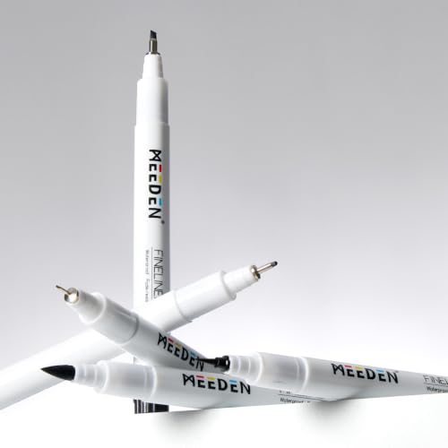 MEEDEN Micro Fineliner Drawing Pens: 0.8mm Needle Nib, 6 Pack, Black Ink | Waterproof archival ink for bold outlining, comic panels, lettering, manga, illustration, and strong line contrast - style: 0.8mm Needle Nib