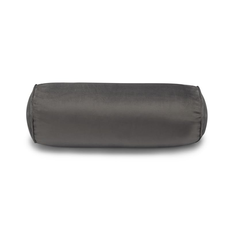Neck Roll Pillow - color: Dark Grey (Vetlet)