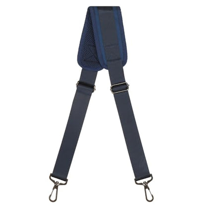 GNEGNI Replacement Shoulder Strap with Fixed Pad, Adjustable Heavy-Duty Crossbody Strap with 360° Metal Swivel Hooks for Laptop, Messenger, Duffel & Tool Bags (Dark Blue) - color: Dark Blue