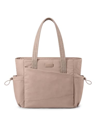 LOVEVOOK Travel Tote Bag for Women, Fits 15.6-Inch Laptop - color: Khaki, size: 15.6 inch