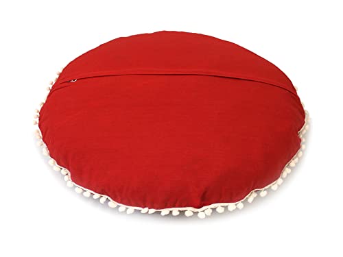 Large Round seat Floor Cushion Chair Ottoman Cover Pouf Pillow Meditation Floor Cushions for Adults Seating pouffe Ottoman Throw Covers Craft Room Furniture Sitting Cover 22 Inches Red Yellow - color: Red Yellow