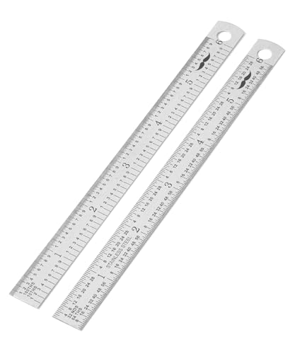 Mr. Pen- Machinist Ruler, 6 Inch, 2 Pack, Stainless Steel Imperial | Precision Measuring Tool, 1/10, 1/100, 1/32, 1/64 Inch Graduation for Engineering, Carpentry, Drafting, Office, School - style: 6 inch, 2 Pack 1/10-1/100 Graduation