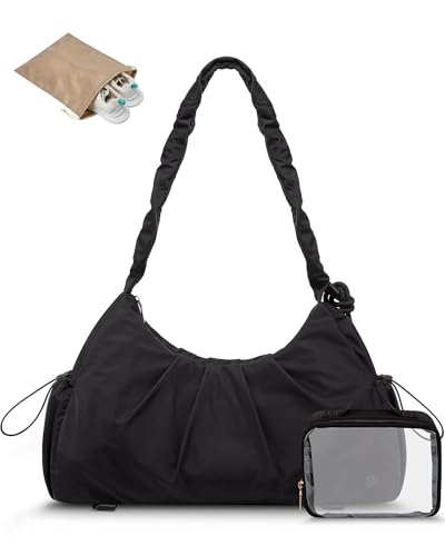 LOVEVOOK Gym Bag For Women,Yoga Mat Bag - color: Black