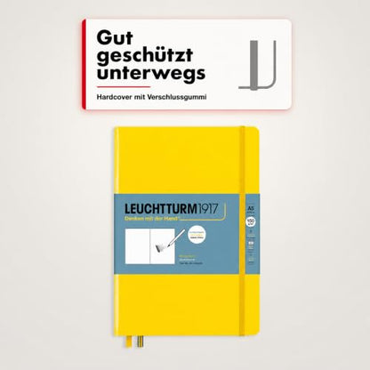 Leuchtturm1917 - Medium A5 Hardcover Sketchbook (Lemon) - 112 Pages of 150g/m² Paper - color: Lemon, size: Medium (A5)