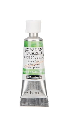 Schmincke - HORADAM® AQUARELL, Super Granulation, 14 933 001 Shire Green, 5 ml tube, very strong granulating colors, finest, super granulating watercolors - color: 933 shire green