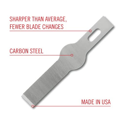 Excel Blades #17 50-Pack Chisel Craft Knife Blades, Carbon Steel, USA Made