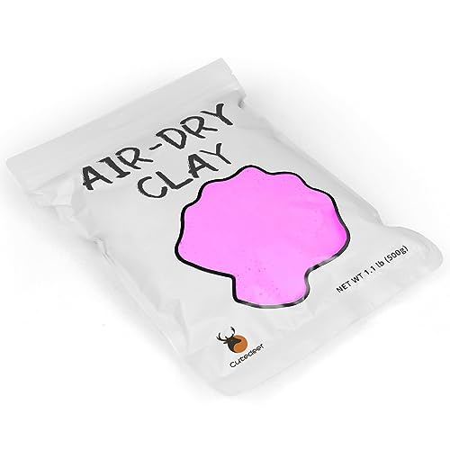 Cutedeer Pink Air Dry Clay, 1.1lb Foam Modeling Clay, Soft Squishy Molding for Kids Adults, Arts & Crafts Project Slime Supplies(1.1lb - 1 Pack, Pink) - color: Pink, size: 1.1lb - 1 PACK