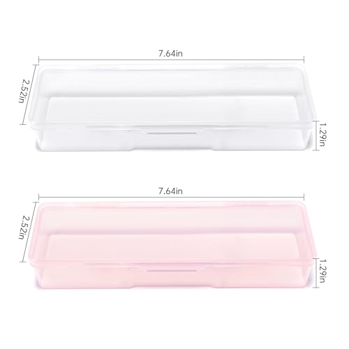 4Pcs Transparent Storage Boxes For Nail Tool Professional Pedicure Manicure Tools Set Plastic Nail Art Tool Box Storage Case Nail Supplies, White & Pink - color: 4PCS White&Pink