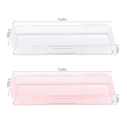 4Pcs Transparent Storage Boxes For Nail Tool Professional Pedicure Manicure Tools Set Plastic Nail Art Tool Box Storage Case Nail Supplies, White & Pink - color: 4PCS White&Pink