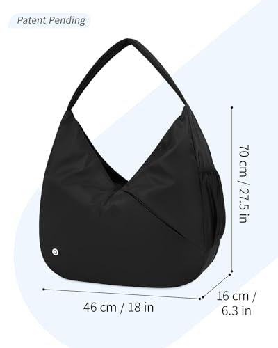 Ceneda Large Gym Bag for Women with Hidden Yoga Mat Holder & Shoe Compartment & Wet Pocket, Sports Duffle Bag for Travel - color: Black