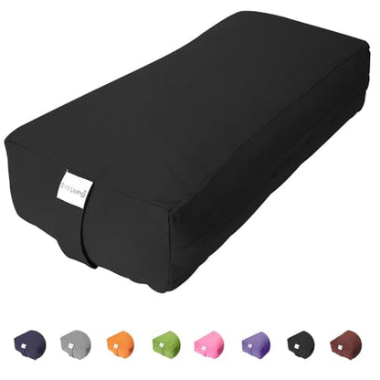 Pranayama Yoga Bolster Meditation Pillow - color: Black, size: Rectangular 28" x 12" x 8"