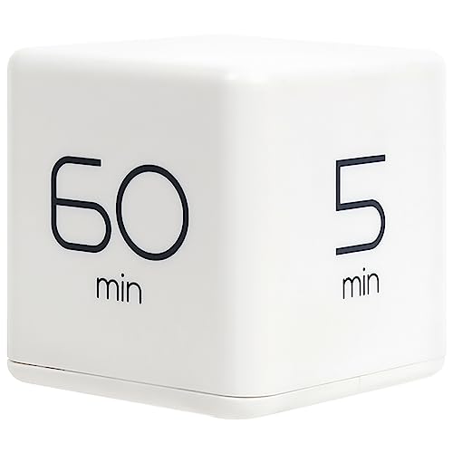 mooas Cube Timer, Flip, Block, Productivity, Time Management (White) - color: White