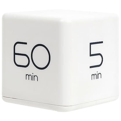 mooas Cube Timer, Flip, Block, Productivity, Time Management (White) - color: White