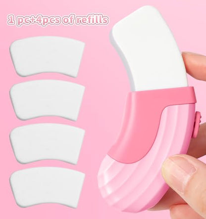 4+1 Pack Rubber Erasers Sliding Retractable Eraser - Pink | Large White Erasers with 4 Refill Eraser for School Office Home Supplies Art Drawing, Push Pull Pencil Erasers for Kids Teens - color: Pink