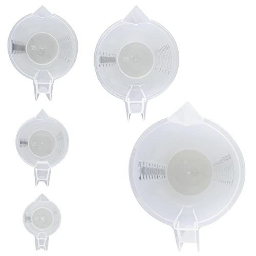 ABN 5 Piece Set of Graduated Paint Mixing Pitchers Quart and Gallon Sized Mixing Cups - 5000 ml, 3000 ml, 2000 ml, 1000 ml, 500 ml Plastic Mixing Cups for Paint, Resin, Epoxy and Home Kitchen and