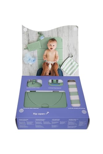 Ubbi On-the-Go Diapering Gift Set, Sage - size: 16 x 21 Inch, style: Sage Diaper Gift Set