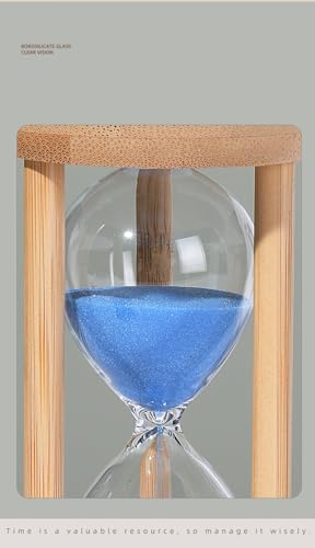 Mini Wooden Sand Timers,100% Bamboo Hourglass Sand Timers 30Second Sandglass Timer for Toothbrush Timer Games Classroom Home Office Cooking(Blue+30Sec) - color: Blue, size: 30Sec