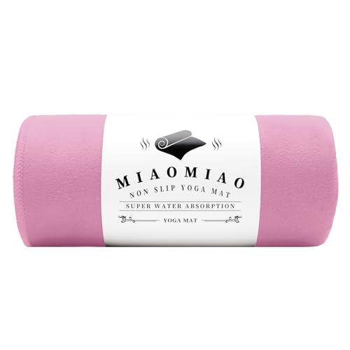 MIAOMIAO Non-Slip Hot Yoga Towel Set,Super Absorbent Microfiber in, 24.5" x 72" - Anti-Slip, Injury Free Design for Pilates, Yoga Mats, Exercise, and Fitness Gear - color: Light Pink