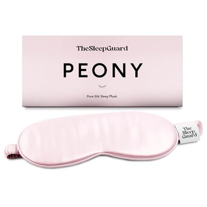 TheSleepGuard Pure Silk Sleep Mask [100% 6A Mulberry Silk, 22 Momme] Light Blocking Travel Essentials. Eye Masks for Sleeping. Black Oeko-Tex Blindfold. Eye Covers for Men & Women - color: Peony Pink