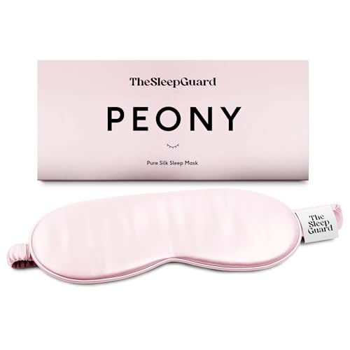 TheSleepGuard Pure Silk Sleep Mask [100% 6A Mulberry Silk, 22 Momme] Light Blocking Travel Essentials. Eye Masks for Sleeping. Black Oeko-Tex Blindfold. Eye Covers for Men & Women - color: Peony Pink