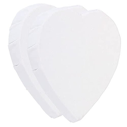 PATIKIL Paint Canvases Panel for Painting, 2 Pack 4x4 Inch Heart Shape Wood Frame Stretched Blank Art Board Panels for Acrylic, Oil, Tempera Painting, White - size: 4x4 Inch