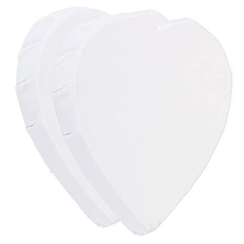 PATIKIL Paint Canvases Panel for Painting, 2 Pack 4x4 Inch Heart Shape Wood Frame Stretched Blank Art Board Panels for Acrylic, Oil, Tempera Painting, White - size: 4x4 Inch