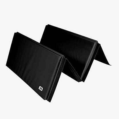 We Sell Mats Gymnastics Mat, Folding Tumbling Mat, Portable with Hook & Loop Fasteners - color: Black, size: 4 ft x 8 ft x 1.5 in