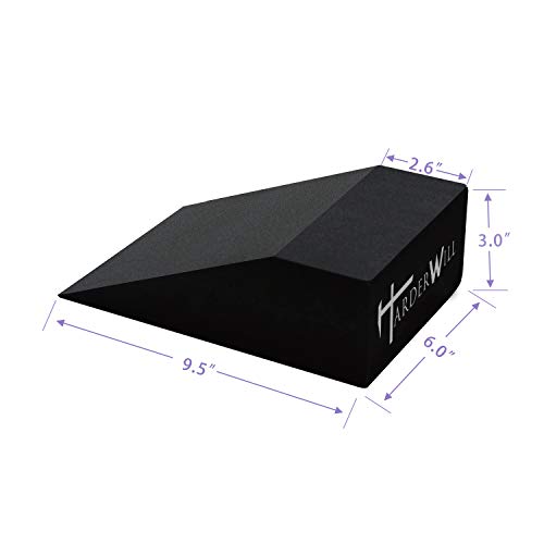 Yoga Foam Wedge Blocks (Pair), Calf Raise Block, Calf Stretcher, Yoga Wrist Support, Balance, Pushup, Fitness, Pilates, Heel Stretcher, Squat Wedge with Gym Bag - color: black, size: Wedges with Strap