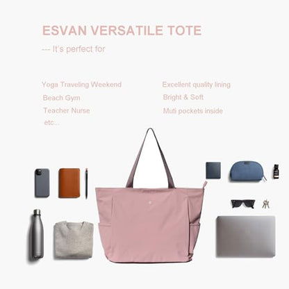 ESVAN Yoga Mat Bag Yoga Tote Carrier Shoulder Bag Carryall Tote for Office,Yoga,Pilates,Travel,Beach and Gym - color: Aa Purple Pink