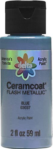 Delta Creative Ceramcoat Acrylic Paint, 2 oz, Flash Metallic Blue - color: Flash Metallic Blue