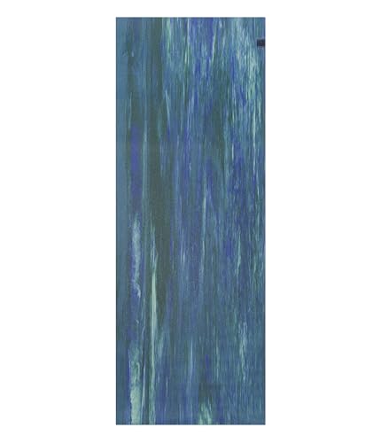 Manduka eKO SuperLite Yoga Mat - 1.5mm Natural Rubber | Foldable & Travel Friendly | Soft Textured Surface | Eco-friendly - color: Blue Toad Marble