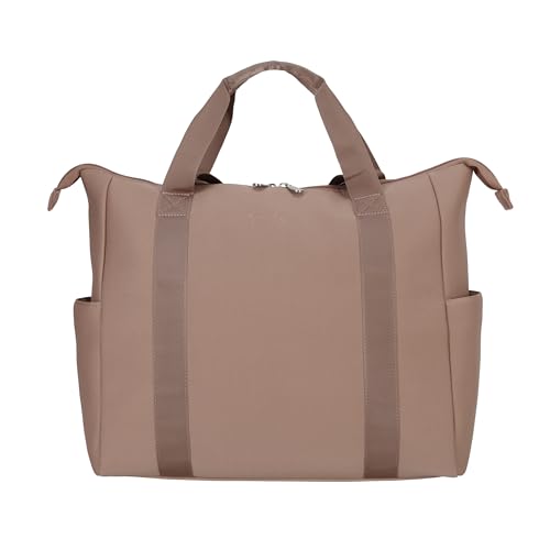 Jessica Simpson Countryside Travel Tote with Zipper Shoulder Carry On Work Bag for Women - color: Mocha Mousse